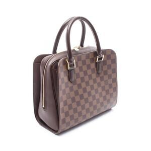 Louis Vuitton Triana Handbag Canvas Leather Damier Brown